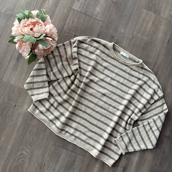 Primark Cream & Brown Striped Oversized Sweater - Picture 3 of 7